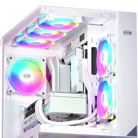 Кулер для корпуса/ Case Cooler PCCooler F3 T120 ARGB WH (120x120x25mm, 4-pin PWM, ARGB, 46CFM, 21.6dBA, 1800RPM, White) фото 6