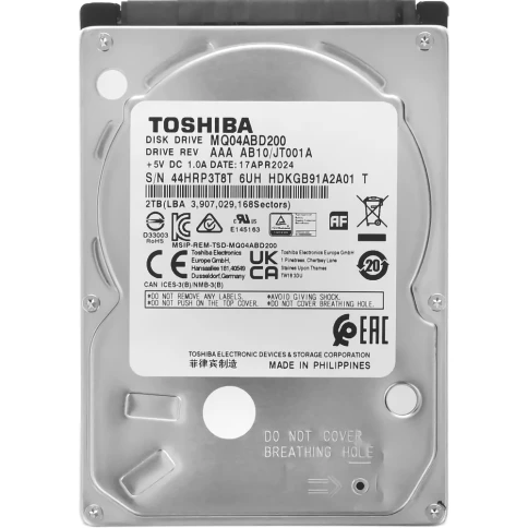 Жесткий диск/ HDD Toshiba SATA 2TB 2.5" 6.0 Gbit/s 5400 rpm 128Mb  OFFICIAL RECERTIFIED 1 year warranty (replacement ST2000LM015, ST2000LM007, WD20SPZX) фото 3