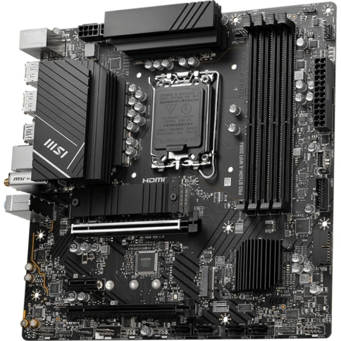 Материнская плата/ MB MSI INTEL B760 s1700, 4xDDR4(128GB), 2xHDMI 2.1/2xDP, 1xPCIe 4.0x16, 1xPCIe 3.0x16, 1xPCIe 3.0, 1xLAN (2.5GbE), Wi-Fi, BT, 4xSATA 6Gb/s, 2xM.2, 4xUSB 3.2, 2xUSB 2.0, 1xPS/2, mATX фото 2