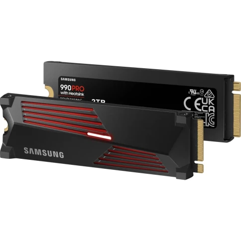 Твердотельный накопитель/ Samsung SSD 990 PRO, 2000GB, M.2(22x80mm), NVMe 2.0, PCIe 4.0 x4, V-NAND TLC, R/W 7450/6900MB/s, IOPs 1 400 000/1 550 000, DRAM buffer 2048MB, TBW 1200, DWPD 0.33, with Heatsink (12 мес.) фото 6