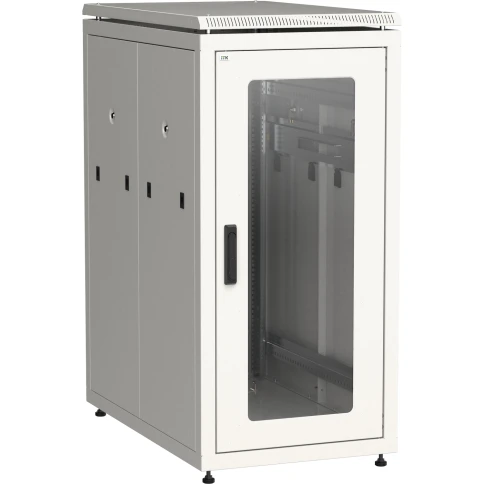Шкаф сетевой 19" LINEA N 18U 600х1000 мм стеклянная передняя дверь серый фото 1