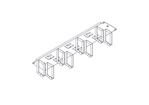 Horizontal Cable Organizer Uniprom Series, 2U, Steel Rings, 2 Rows фото 5