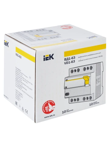 УЗО ВД1-63 4Р 80А 300мА IEK фото 11