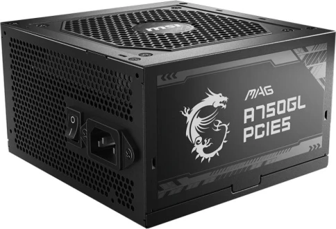 Блок питания ПК/ Power Supply MSI MAG A750GL PCIE5, 750W 80+ Gold (ATX, 3.1, PCIe 5.1, Full modular, 1x24(20+4)pin, 2xCPU 8(4+4)pin, 3xPCIe*2 8(6+2)pin, 1x12VHPWR, 8xSATA3, 4xMOLEX4pin, Active, 120x120mm, 140x150x86mm, APFC, black) фото 2