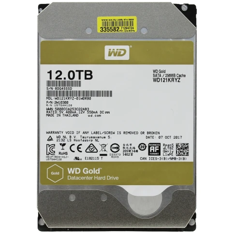 Жесткий диск/ HDD WD SATA3 12Tb Gold 7200 256mb  1 year warranty фото 3