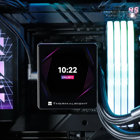 Водяное охлаждение для процессора/ Water Cooling System Thermalright Grand Vision 240 (240mm, LED, Black, ARGB/ Fans: 2x120mm, 80.45CFM, 29.4dBA, 2150RPM/ Pump height 72.5mm, 6400RPM, Rad thickness 27mm/ S: 1700, 1200, 1851, 115X, 2011, 2066, AM5, AM4) фото 9
