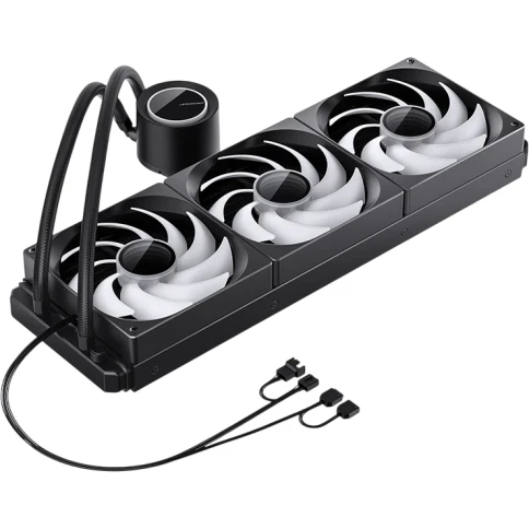 Система жидкостного охлаждения/ Water Cooling System JONSBO TG-420 ARGB Black (300W, 420mm, Black, ARGB/ Fans: 3x140mm, 93.73CFM, 36.2dBA, 1800RPM/ Pump height 54.55mm, 30dBA, 2400RPM, Rad thickness 54.5mm/ S: 1851, 1700, 1200, 115X, AM5, AM4) фото 7