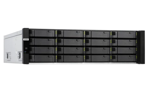 Сетевое хранилище без дисков/ Enterprise QNAP ES1686dc-2123IT-64G NAS, 16-tray SAS w/o HDD, rackmount, 2xPSU, per controller: Xeon D-2123IT 4-core 2.2 GHz (burst up to 3.0 GHz), 32 GB RDIMM DDR4 ECC (4x 8 GB) up to  512 GB (8 x 64GB), 4xSFP+, Included rai фото 5