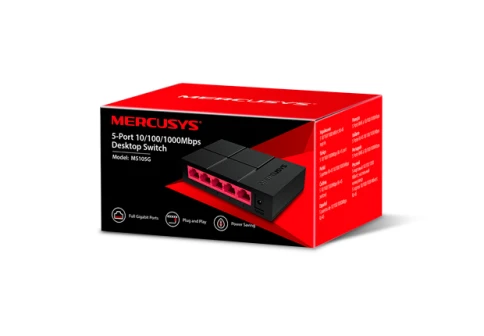 Коммутатор/ Unmanaged Gigabit switch, 5 ports RJ-45 LAN 10/100/1000Mbps, plastic case фото 7