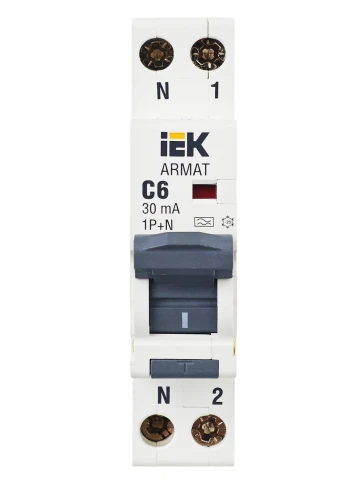 ARMAT АВДТ B06S 1P+NP C6 30мА тип A (18мм) IEK фото 7