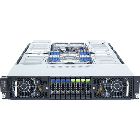 Серверная платформа/ Gigabyte G294-Z42-AAP2, 2U, 2 x (LGA 6096) Socket SP5, 24x DDR5 6400/4800, 4 x 2.5 NVMe/SATA/SAS-4* + 4x 2.5" SATA/SAS-4* (SAS need raid), 2 x 10Gb LAN (Broadcom BCM57416) + 1x Management LAN, -8 x FHFL x16 (Gen5 x16), from PEX89 фото 7
