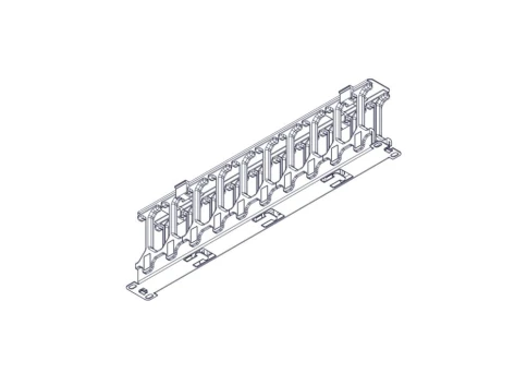 Horizontal cable organizer Systeme Electric, Excelente series, 1U, plastic fingers, with cover фото 4