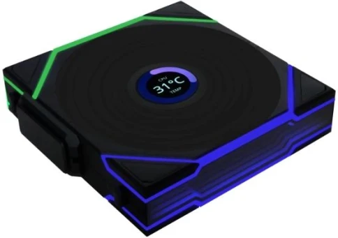 Вентилятор для корпуса Lian-Li Uni Fan TL Wireless LCD 120 LCD ARGB 120х124.5x28 черный 4-pin 27дБ (G99.12TLLCD1W1B.R0) Ret фото 1