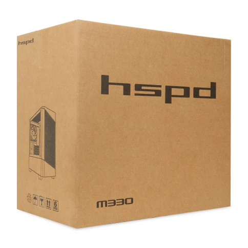 Корпус без блока питания/ Case HSPD M330, Mesh Mini-tower, Black, TG, 0.6 SPCC, 3x120mm ARGB (M11-120) mATX, mITX 175/330/160mm 2x2.5", 2x3.5", 4xPCI 1xUSB-A 3.0, 2xUSB-A1.0 365x216x405mm фото 12