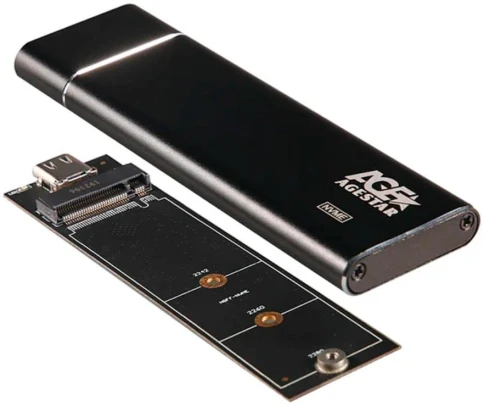 Внешний корпус SSD AgeStar 31UBNV5C NVMe USB3.2 алюминий черный M2 2280 M-key фото 3