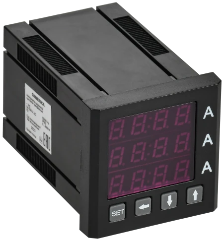 Амперметр цифр. щит. 3-ф. 48х48 LED GENERICA фото 1