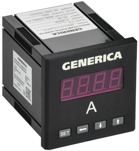 Амперметр цифр. щит. 1-ф. DO RS-485 72х72 LED GENERICA фото 1