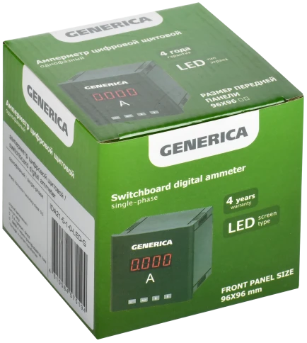 Амперметр цифр. щит. 1-ф. 96х96 LED GENERICA фото 1