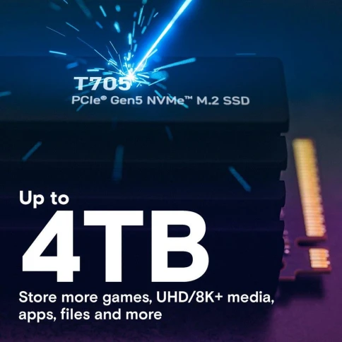 Твердотельный накопитель Crucial T705 1TB PCIe Gen5 NVMe M.2 SSD with heatsink CT1000T705SSD5 фото 5