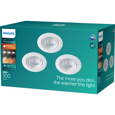 Philips IMPALA WGDIM SL264 RD 068 6W 27K WH 3PK фото 4