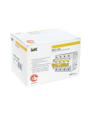 KARAT Авт. выкл. ВА47-100 4P D 100А 10кА IEK фото 4