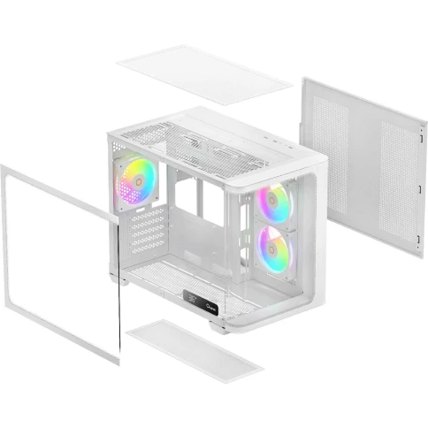 Корпус ПК без блока питания/ Case Ocypus Iota C50 Curve WH ARGB, Mini-Tower, TG, 3x120mm ARGB, 2xUSB-A 3.0 + 1xUSB-C, mATX, mITX White фото 8