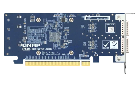 сетевая карта/ QNAP QXG-100G2SF-CX6 Dual Port 100 GbE SFP28 Network Card PCIe Gen4 x16 фото 4