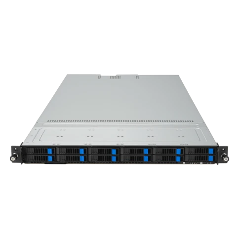 Серверная платформа/ ASUS RS501A-E12-RS12U, 1U, 1 x  SP5 LGA6096 360W, 24 x DDR5 6400/4800*, 12x 2.5" NVMe hsb, 2 x M.2 22110, up to 3 PCIe Gen5 + 1 OCP3.0, up tp 2 single-wide GPU, 2 x 1GbE RJ-45 LAN, 1+1 1600W фото 1