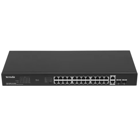 Коммутатор/ Tenda TEG1128P-24-250W Коммутатор неуправляемый PoE, 26x1 Гбит/с, PoE 24х30 Вт (до 230Вт), SFP 2х1 Гбит/с, установка в стойку фото 2