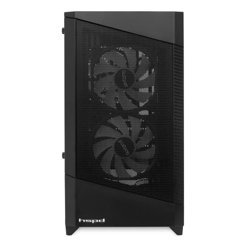 Корпус без блока питания/ Case HSPD M330, Mesh Mini-tower, Black, TG, 0.6 SPCC, 3x120mm ARGB (M11-120) mATX, mITX 175/330/160mm 2x2.5", 2x3.5", 4xPCI 1xUSB-A 3.0, 2xUSB-A1.0 365x216x405mm фото 4