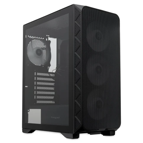 Корпус без блока питания/ Case HSPD M521, Mesh Mid Tower, Black, slide TG, 0.45 SPCC, 4x120mm ARGB (M11-120) ATX, mATX, mITX 160/330/184mm 2x2.5", -, 7xPCI 2xUSB-A 3.0, 1xUSB-A 1.0 390x200x449mm фото 3