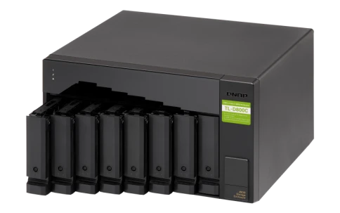 Полка расширения сетевого хранилища без дисков/ SMB QNAP TL-D800C USB 3.2 Gen 2 Type-C JBOD storage enclosure, 8-tray 3,5"/2,5" w/o HDD. desktop version. фото 1