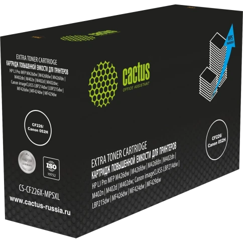 -/ Картридж лазерный Cactus CS-CF226X-MPSXL CF226/Canon 052H черный (15000стр.) для HP LJ Pro MFP M426dw/M426fdw/M426fdn/M402dn/M402n/M402d/M402dw; Canon imageCLASS LBP214dw/LBP215dw/MF426dw/MF424dw/MF429dw фото 1