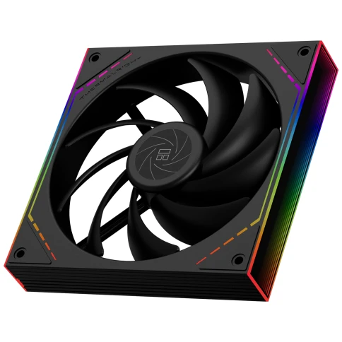 Кулер для корпуса/ Case Cooler Thermalright TL-M14 (140x144x25mm, 4-pin PWM, ARGB, 88.75CFM, 23.7dBA, 1500RPM, Black) фото 2