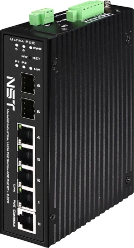 Промышленный управляемый (L2+) HiPoE коммутатор Gigabit Ethernet/ Промышленный управляемый (L2+) HiPoE коммутатор Gigabit Ethernet на 4GE PoE + 2 GE SFP порта с функцией мониторинга температуры/ влажности/ напряжения. Порты: 1 x GE (10/100/1000Base-T) с P фото 4