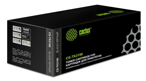-/ Картридж лазерный Cactus CS-TK3190 TK-3190 черный (25000стр.) для Kyocera Ecosys P3055dn/P3060dn фото 1
