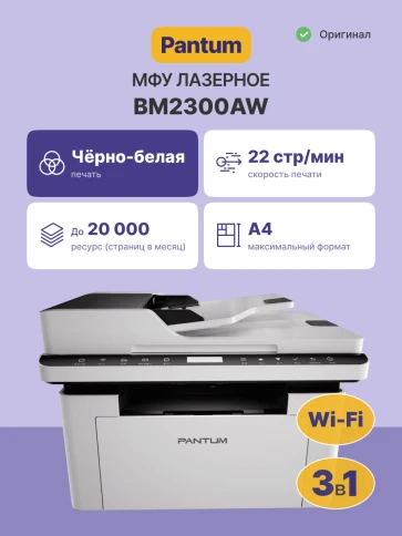 МФУ лазерное, монохромное/ Pantum BM2300AW фото 2