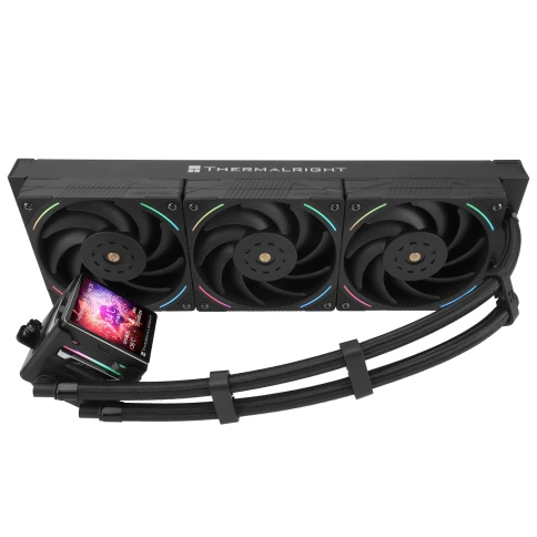 Система жидкостного охлаждения/ Water Cooling System Thermalright Elite Vision 360 (360mm, LED, Black, ARGB/ Fans: 3x120mm, 69CFM, 27dBA, 2150RPM/ Pump height 63mm, Rad thickness 27mm/ S: 1700, 1200, 1851, 115X, 2011, 2066, AM5, AM4) фото 9