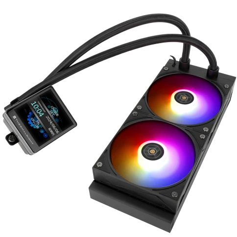 Водяное охлаждение для процессора/ Water Cooling System Thermalright Grand Vision 240 (240mm, LED, Black, ARGB/ Fans: 2x120mm, 80.45CFM, 29.4dBA, 2150RPM/ Pump height 72.5mm, 6400RPM, Rad thickness 27mm/ S: 1700, 1200, 1851, 115X, 2011, 2066, AM5, AM4) фото 6