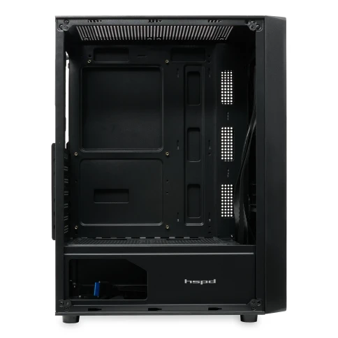 Корпус без блока питания/ Case HSPD M530, Mesh Mid Tower, Black, TG, 0.4 SPCC, no fans ATX, mATX, mITX 155/290/200mm 2x2.5", 2x3.5", 7xPCI 1xUSB-A 3.0, 2xUSB-A 1.0 335x193x445mm фото 5