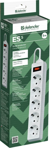 Defender ES 5 White (5 м, 5 розеток) фото 3
