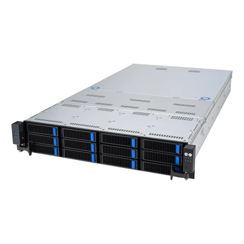 Серверная платформа/ ASUS RS720-E11-RS12U, 2U, 2 x LGA4677,  32 DIMM DDR5, 12=8 x NVMe/SAS*/SATA + 4 NVMe/SATA hs, 2 x M.2 slot, 2 x 10Gbe (X710) RJ45 port,Up to 8 slots PCIe 5.0, 1 x OCP 3.0, 1+1 1600W фото 1