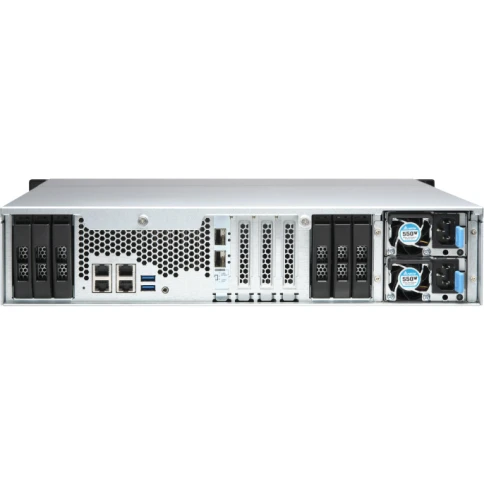 Сетевое хранилище без дисков/ ENTERPRISE QNAP TS-h1886XU-RP-R2-D1622-32G QuTS hero NAS 12-bay 3.5 "/ 2.5", 6-bay 2.5 ", 2 x 10 GbE SFP + rackmount, 2 power supplies. Intel Xeon D-1622 2.6 GHz (3,2 GHz), 32 GB DDR4 ECC. W/o RAIL-B02 фото 5