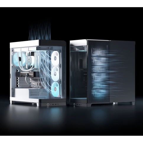 Корпус без блока питания/ Case Corsair Frame 4500X LX-R RGB iCUE LINK, Midi-Tower, TG, 3x120mm ARGB reverse fans, 2xUSB-A 3.2, 1xUSB 3.2 Type-C, E-ATX, ATX, mATX, mITX White фото 7