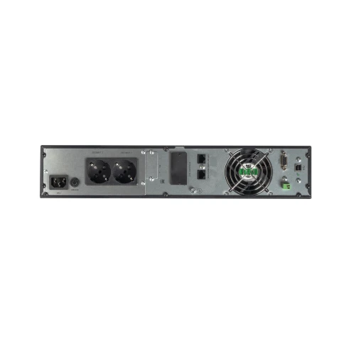 8764 SKAT-UPS 1500-RACK-ON-3X9 P3 ИБП 1500ВА/1500 Вт, 2U, On-Line, синус, встр. АКБ 36В (3x9Ач), 2хSchuko, USB, RS232, RS485, параллельный порт, слот для карт (SNMP,реле), EPO, ШхГхВ 440х460х88, масса 19.4 кг фото 9