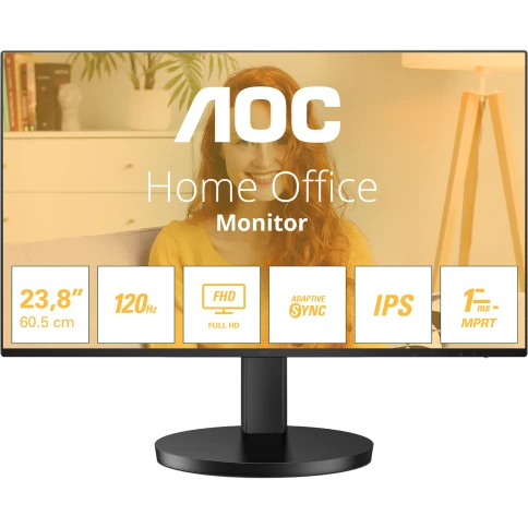 AOC 24B3HA2 23,8 16:9 IPS 1920x1080 100Hz 4ms 250cd 1xVGA  1xHDMI 2Wx2 Internal Black 100x100 фото 1