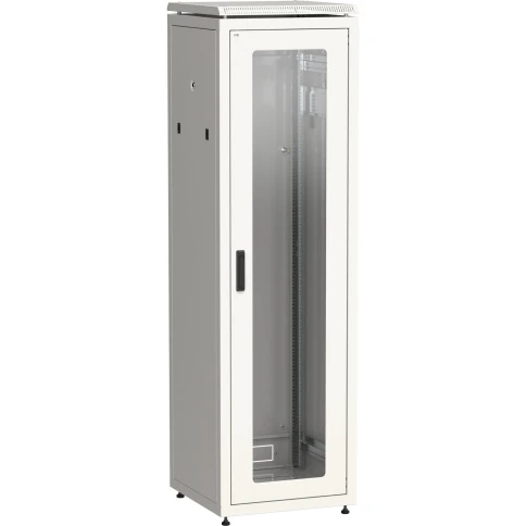 ITK Шкаф сетевой 19" LINEA N 42U 600х800 мм стеклянная передняя дверь, задняя металлическая серый фото 1
