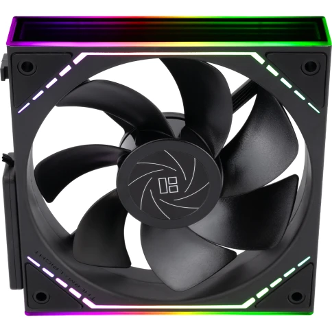 Кулер для корпуса/ Case Cooler Thermalright TL-M12QR Reverse (124x120x25mm, 4-pin PWM, ARGB, 47.6CFM, 23.2dBA, 1500RPM, Black) фото 3