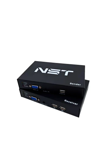KVM VGA+USB удлинитель/ KVM VGA+USB удлинитель по витой паре с поддержкой Audio до 120м. Разрешение видео - 1920x1080 (60Гц). USB порты предназначены только для клавиатуры и мыши. Порты подключения: VGA - D-SUB 15-pin, UTP-порт - RJ45,  Клавиатура - USB, фото 1