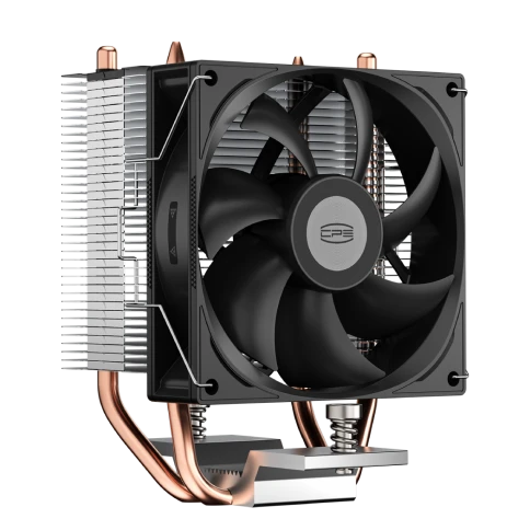 Кулер для процессора/ CPU Cooler PCCooler R200 (110W, 3-pin, 133mm, Al/Cu, 2x6mm, 1x92mm, 40.94CFM, 30dBA, 2200RPM, S: 1851/1700/1200/115X, AM5/AM4, silver, black) фото 2